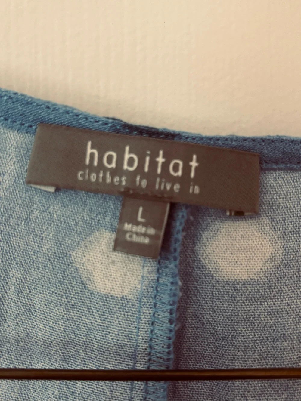 Habitat Blue Polka Dot Button-Front Tunic with Stripe Trim - Picture 2 of 5